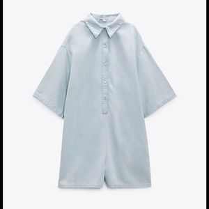 Zara Flowy Jumpsuit - Light Blue